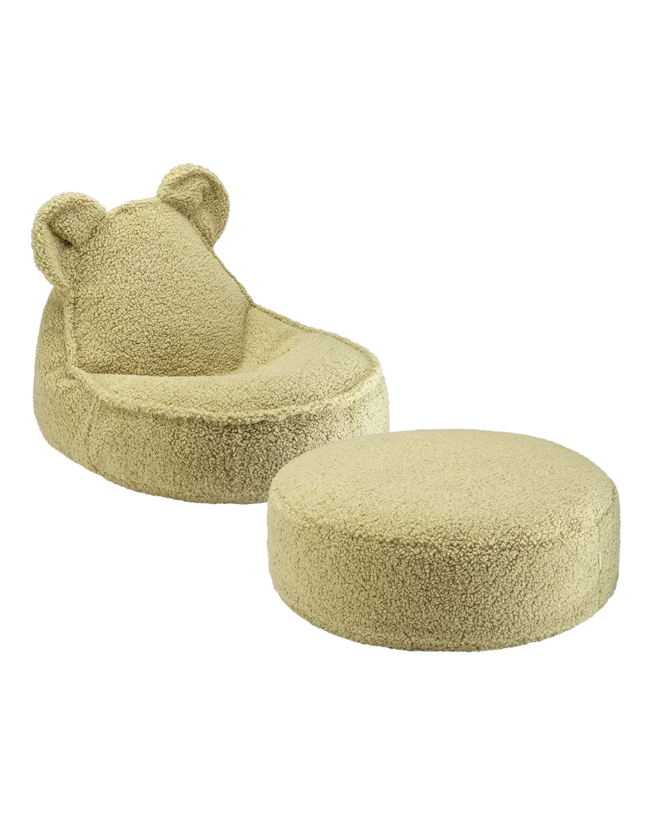 Wigiwama Bjørne-sækkestol med puf, Matcha