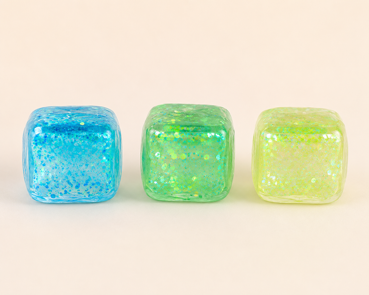 Glitter Squishy Cube fra Hemmingsen Kids