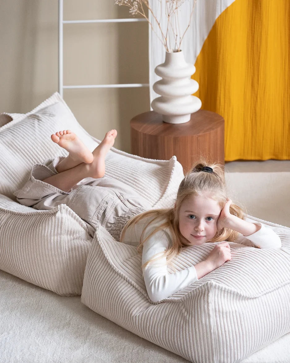 Wigiwama Sækkestol med puf, Marshmallow (2)