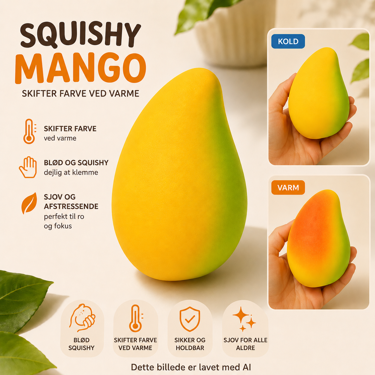 SQUISHY MANGO – FARVESKIFTENDE fra Hemmingsen Kids, billede 2