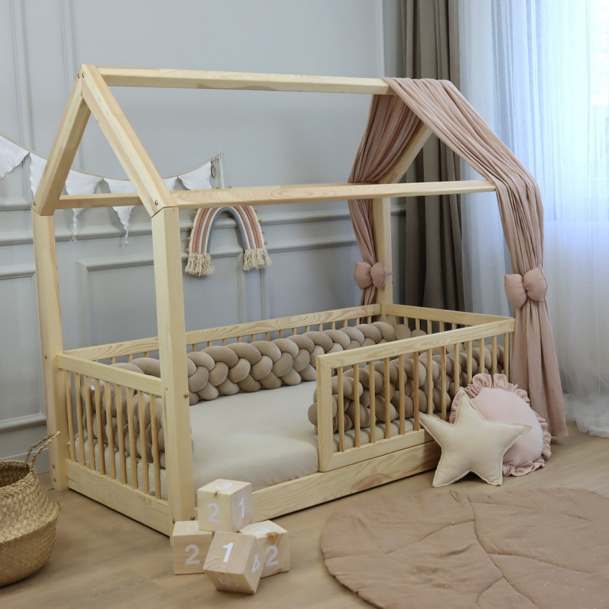 Sengerand, 4-tråde Mørk Beige fra Hemmingsen Kids, billede 2
