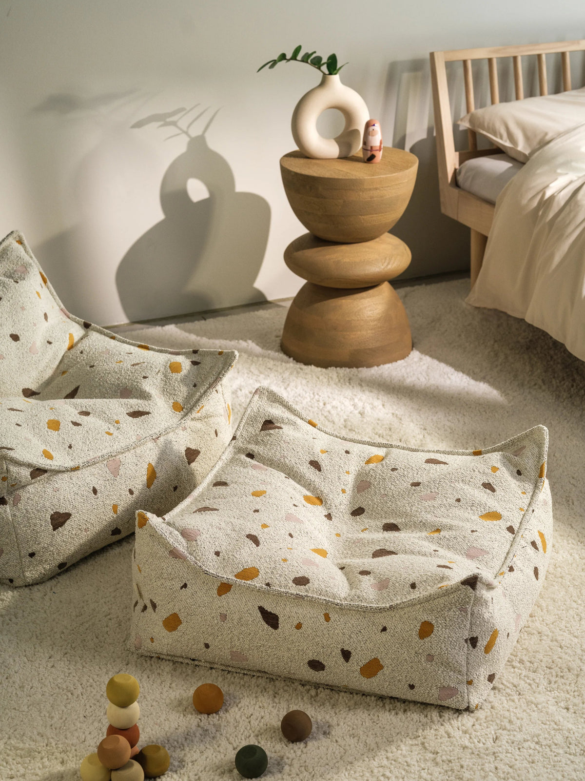 Wigiwama Firkantet puf, Terrazzo Marble (8)