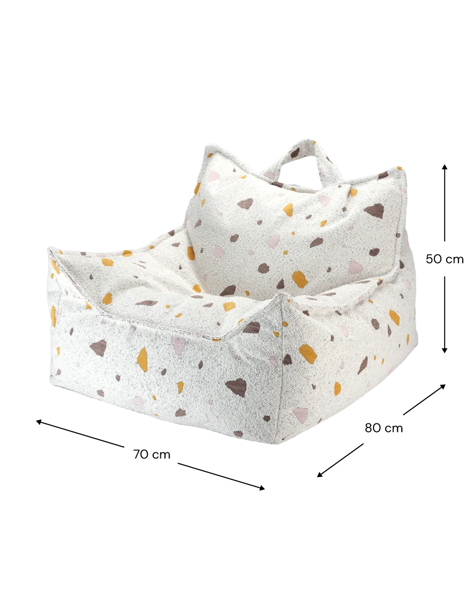 Wigiwama Sækkestol med puf, Terrazzo Marble (6)