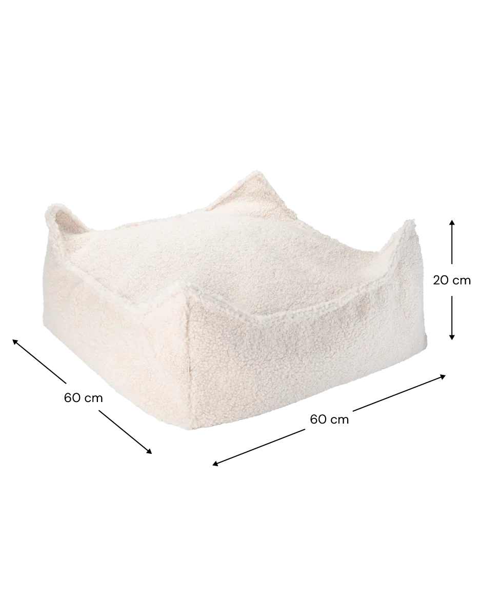 Wigiwama Sækkestol med puf, Cream White (5)