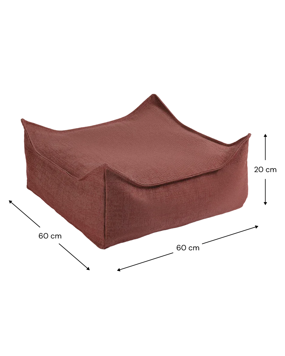 Wigiwama Udendørs sækkestol med puf, Pomegranate (7)